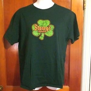 Hanes Heavyweight T-Shirt, Stoneys Beer Clover Shamrock Logo Size X-Large,Unisex